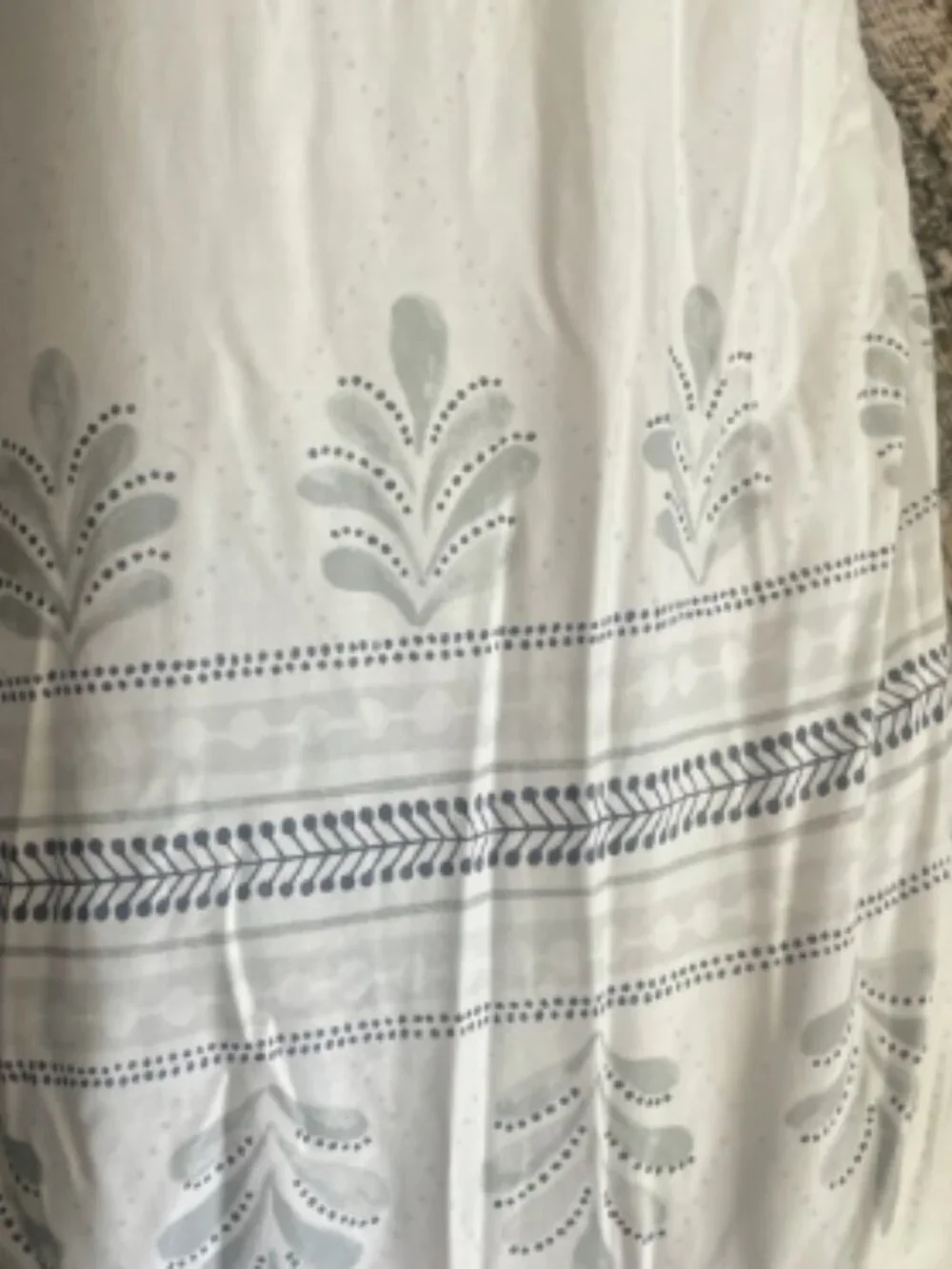 Boll & Branch White with Grey Accents KING/Cal.K Duvet Cover 3 PCS Set. FLAW